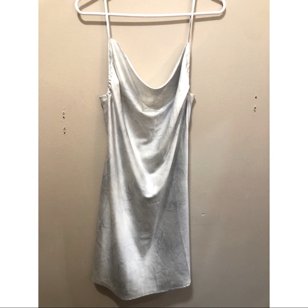 White mini slip dress
